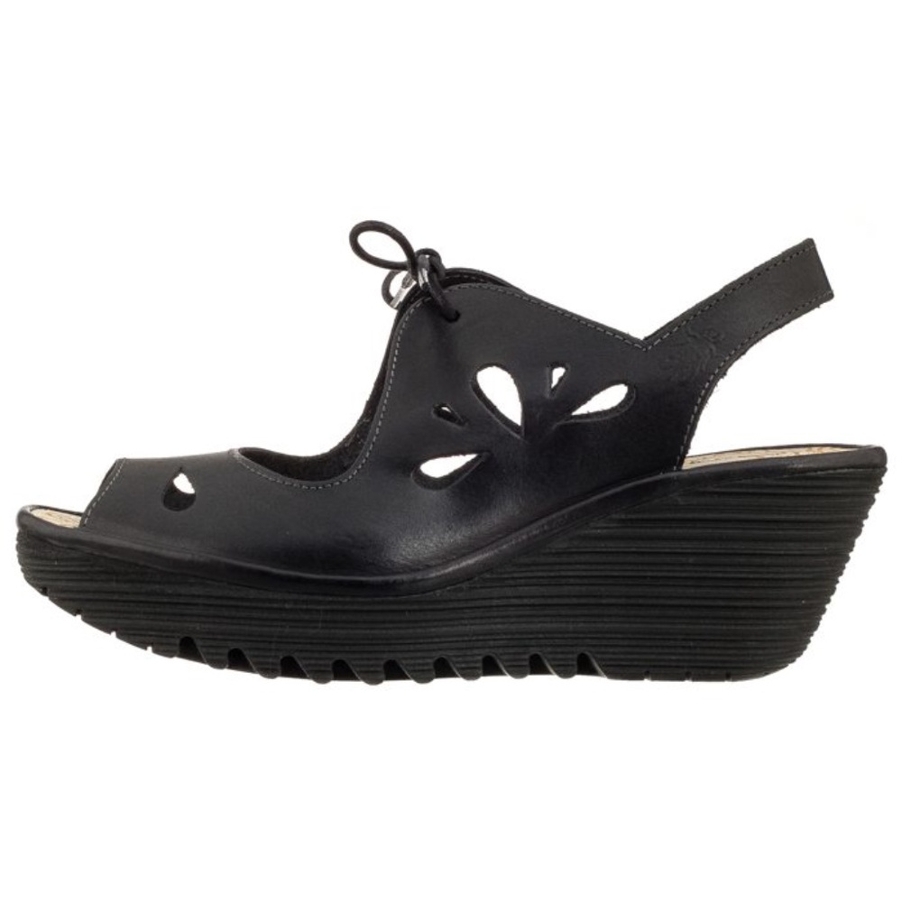 Fly London Shoes Sandaly Yend 42, 11 - 11.5 Ankle Strap Wedge Peep Toe Lace Up